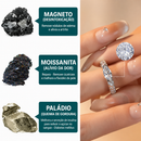 Anel de Diamante Moissanita Magnetológica - Para Emagrecimento e Detox